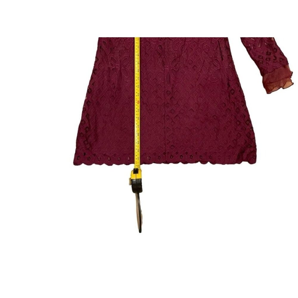 Women's Lulus XS Burgundy Lace Mini Dress - Picture 5 of 5